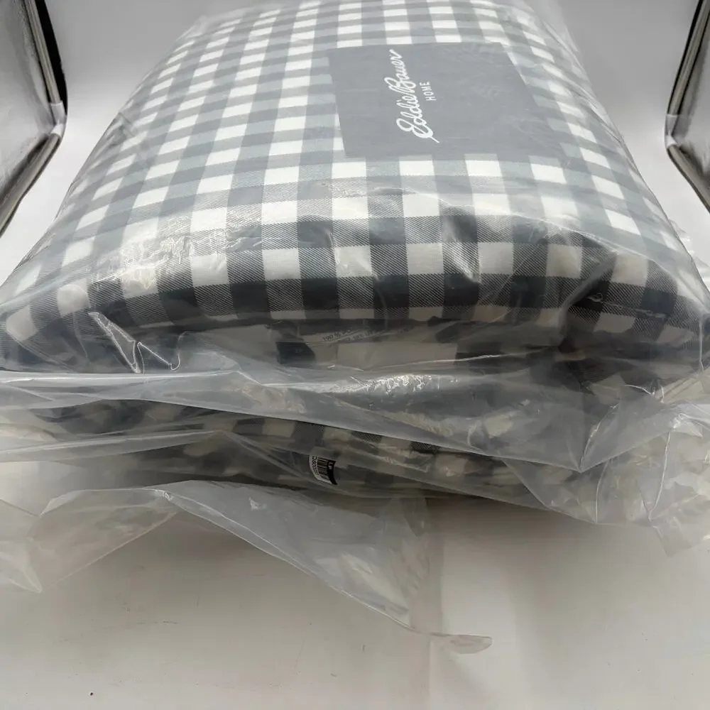 NEW Eddie Bauer TWIN Preston Reversible Comforter Set Gray Check